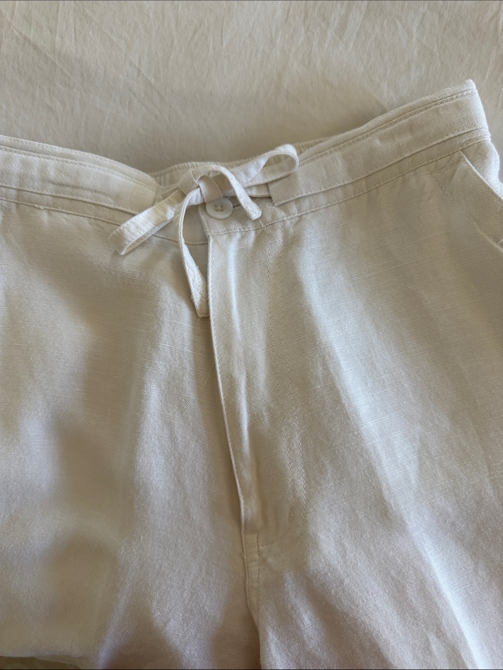 White Drawstring Pants - Picture 3 of 8